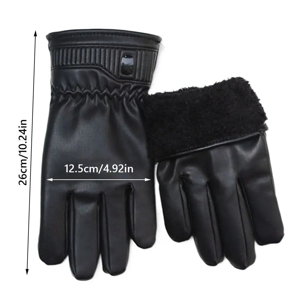 PU Leather Winter Gloves – Touchscreen Warm Full Finger Winter Gloves SWANS