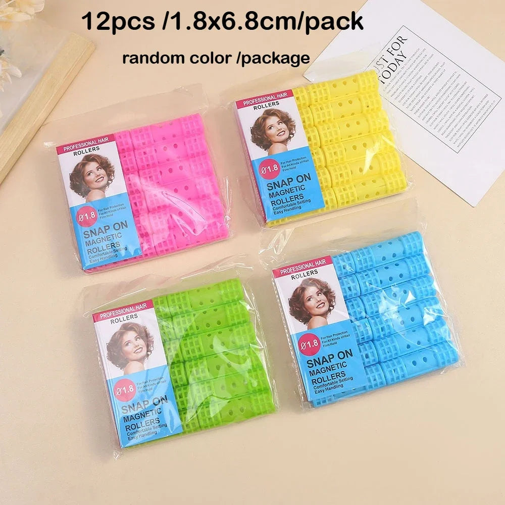 Heatless Hair Curlers – Self-Adhesive Flexi Rods & Perm Rollers Heatless Hair Curlers SWANS B random color