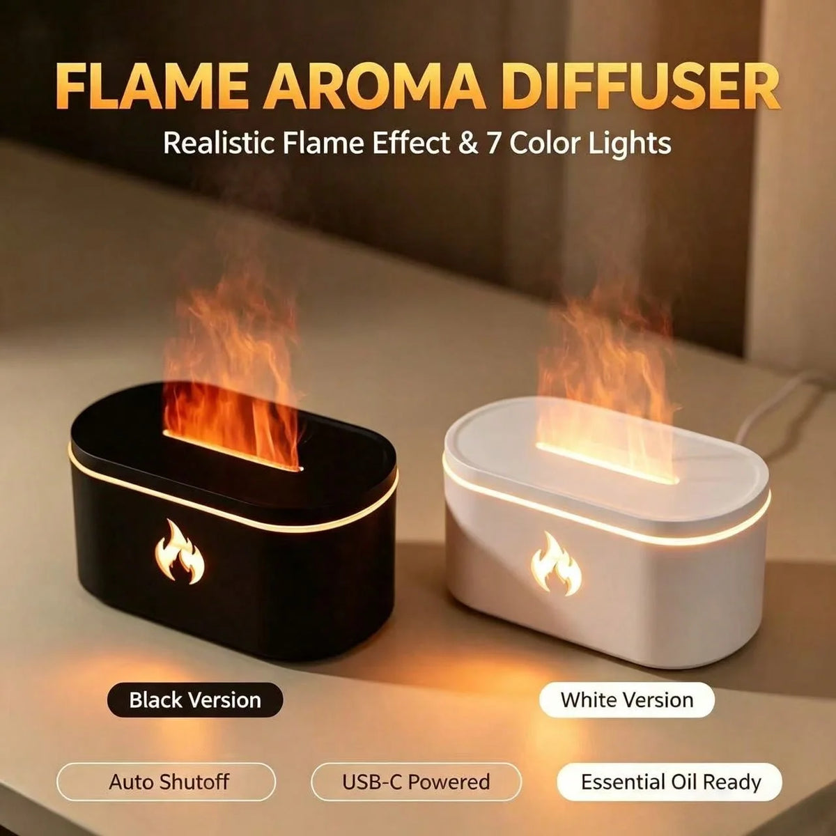 SWANS USB Aroma Diffuser & Humidifier – 7-Color LED 200ml Aroma Diffuser Humidifier SWANS