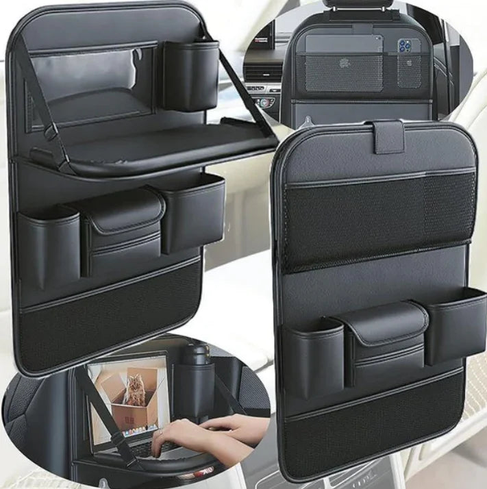 Car Seat Back Organizer with Foldable Table & Pockets Car Seat Organizer SWANS