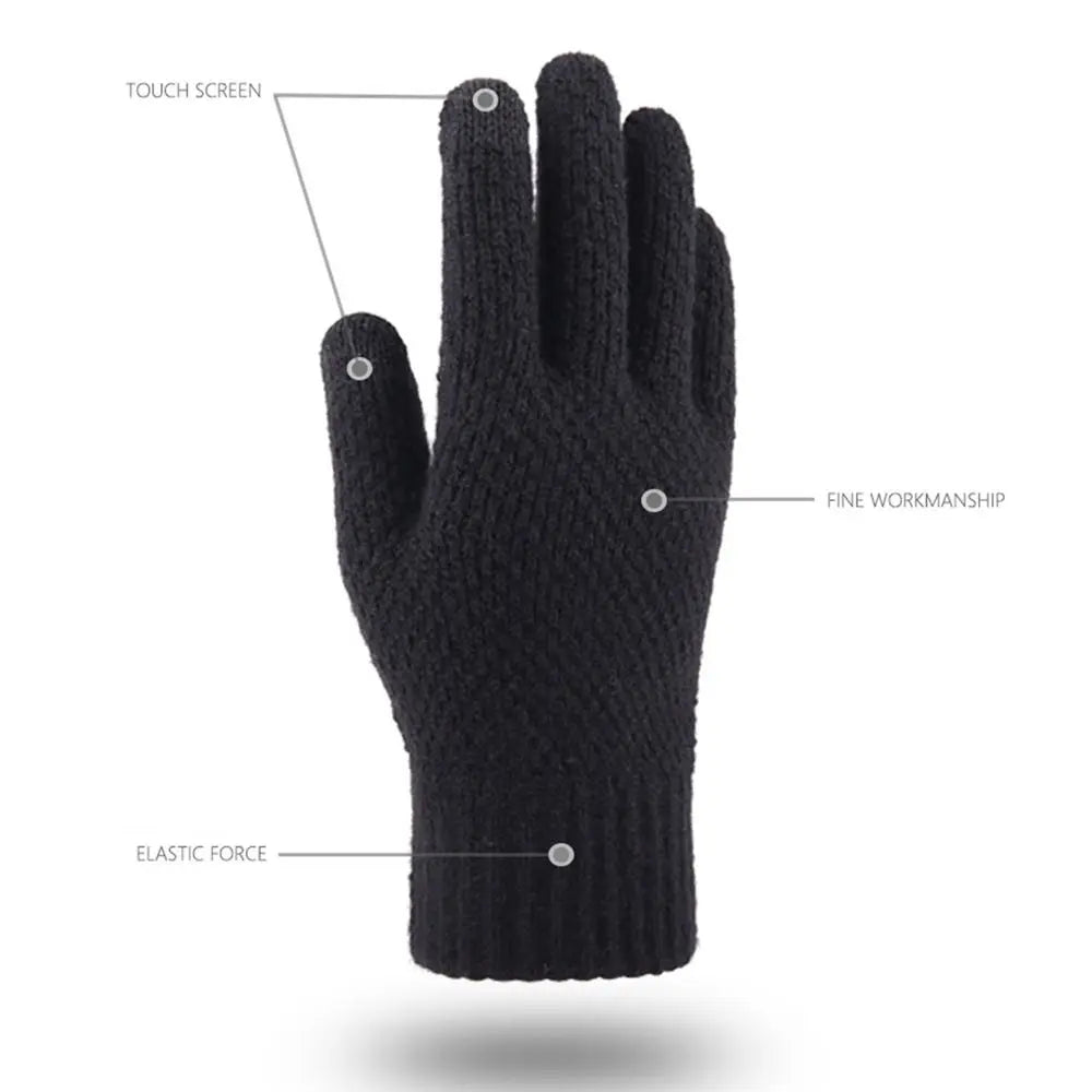 Unisex Knitted Touch Screen Gloves – Thick Warm Windproof Knitted Winter Gloves SWANS
