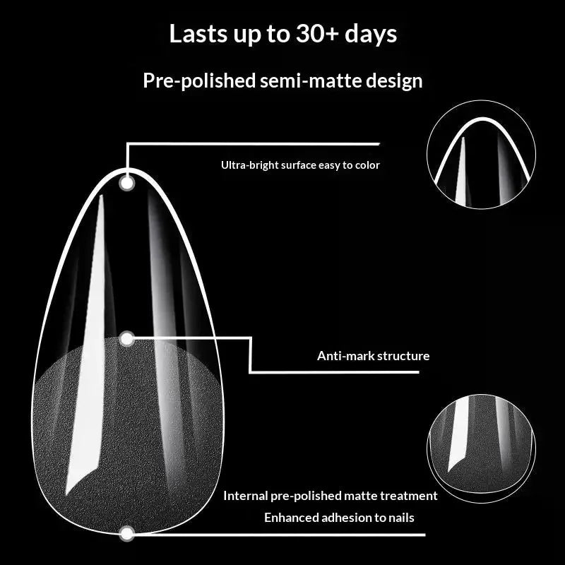 YOVIP 240pcs Short Almond Press-On Nail Tips – Half Matte Press-On Nail Tips SWANS