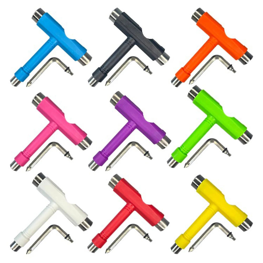 Skateboard T-Tool Multi-Function Wrench, Allen Key & Screwdriver Skateboard Tool SWANS