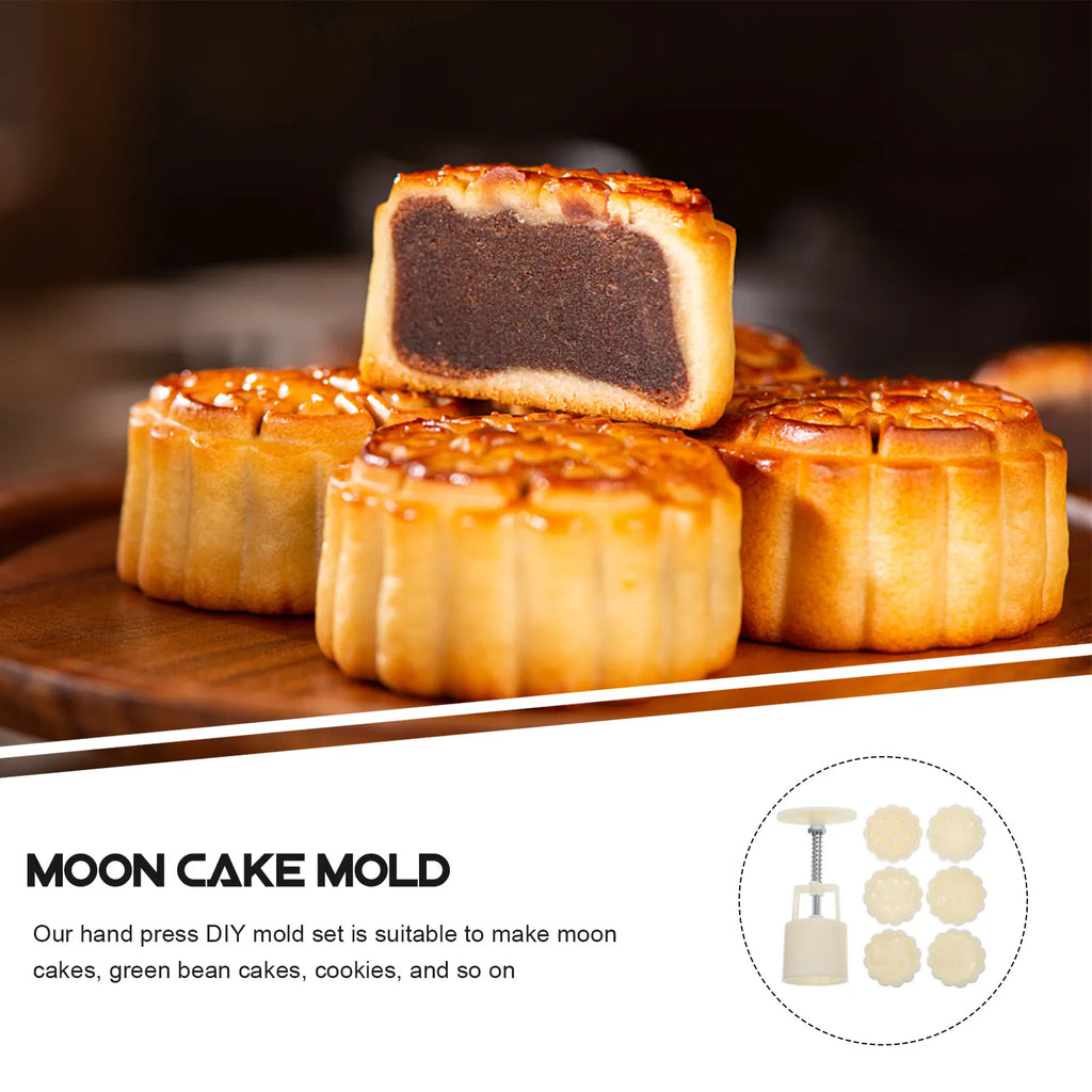 ROSENICE Moon Cake Mold Set – 6 Flower Pattern Press Stamps Baking Mold Set SWANS
