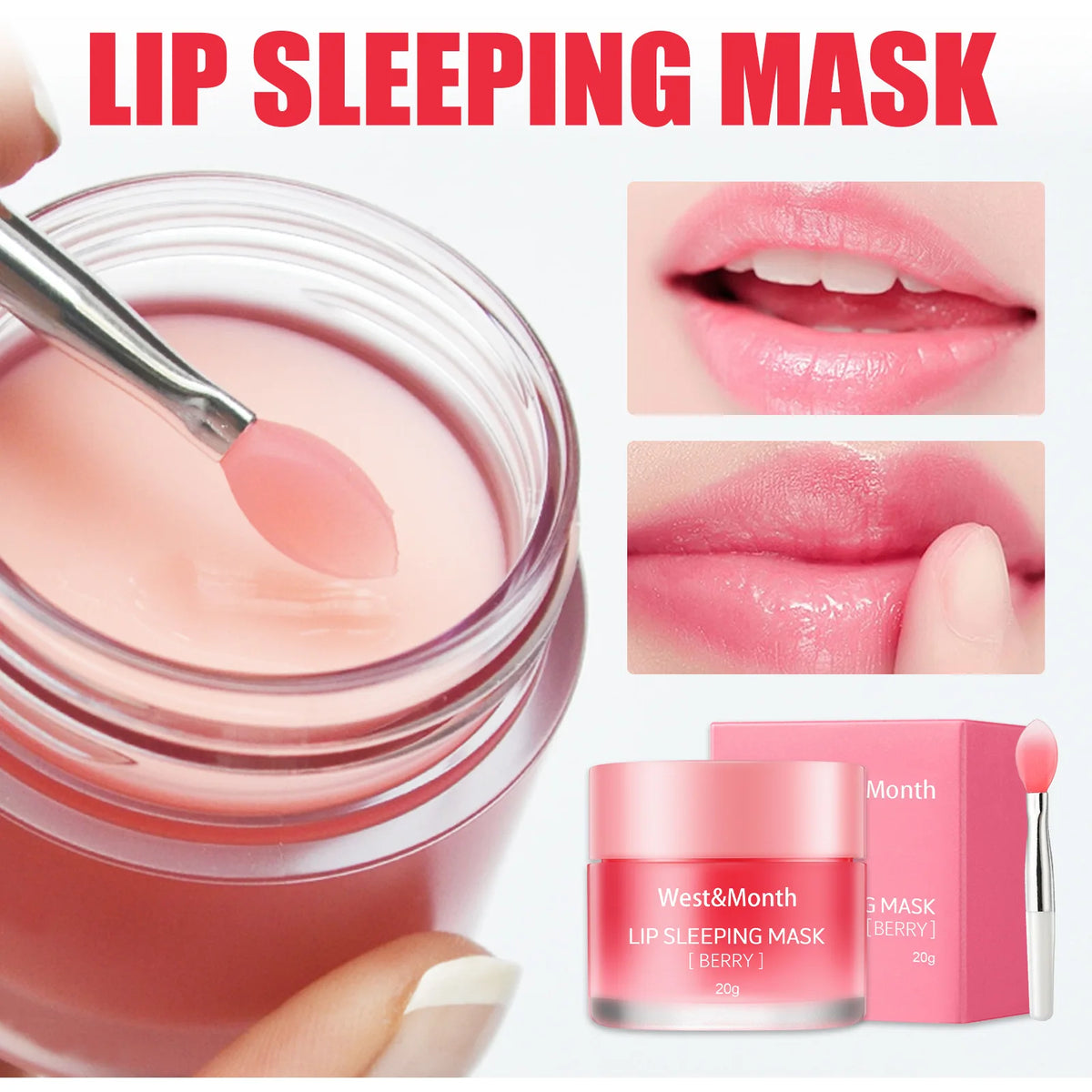 WEST MONTH Sleeping Lip Mask – Moisturizing Exfoliating Balm Sleeping Lip Mask SWANS
