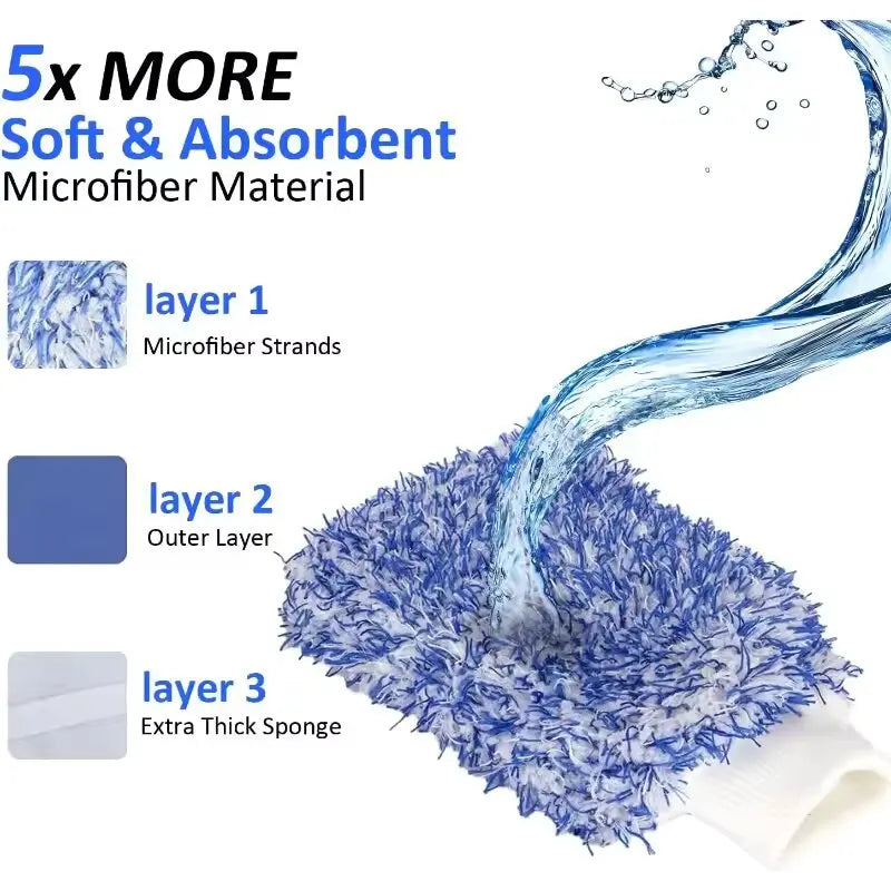 Microfiber Car Wash Gloves – Scratch-Free High-Density Mitt Car Wash Mitt SWANS