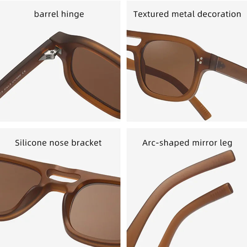 TOYEARN Y2K Square Pilot Sunglasses – Unisex Vintage Punk Square Sunglasses SWANS