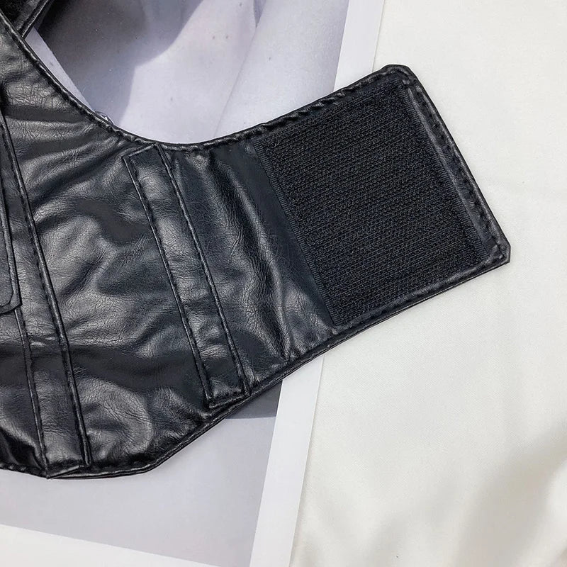 Women's Wide PU Leather Corset Belt – Punk Gothic Waistband Corset Waist Belt SWANS