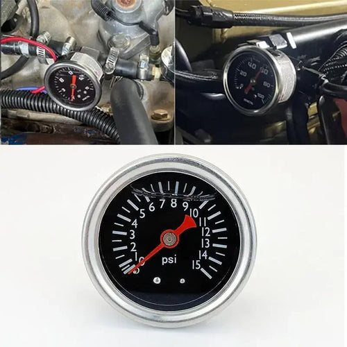 0–15 PSI Liquid-Filled Pressure Gauge 40mm 1/8" NPT | Fuel & Hydraulic Pressure Gauge SWANS