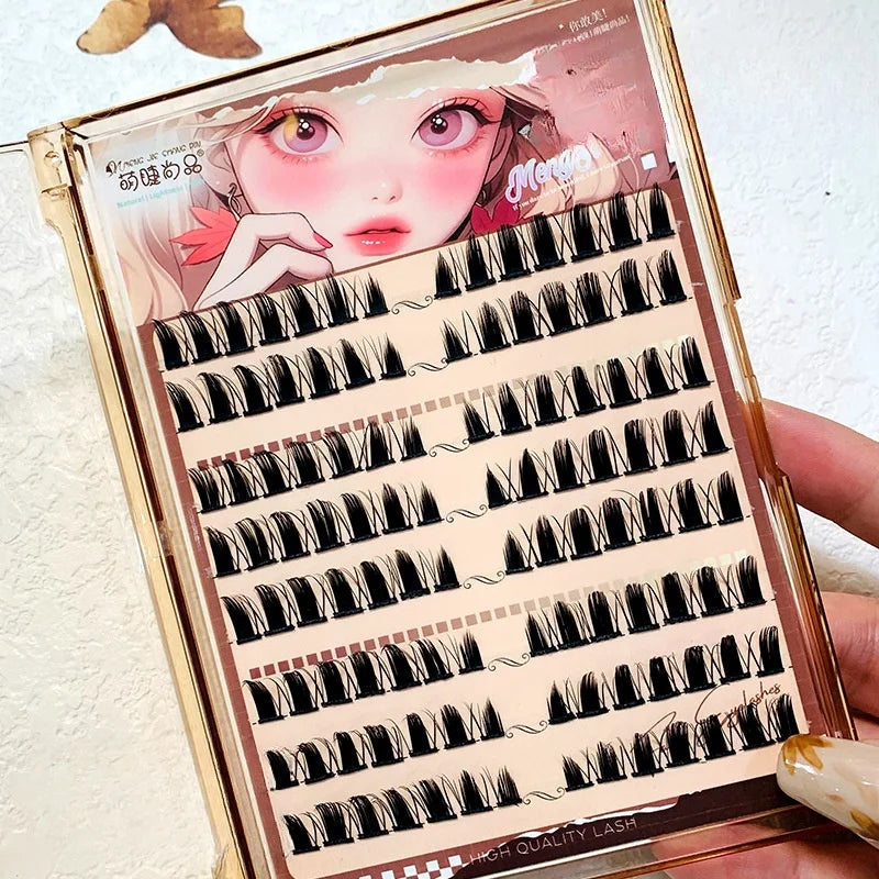 Individual Cluster Lashes – Fluffy Thick Reusable Manga Lashes False Eyelashes SWANS