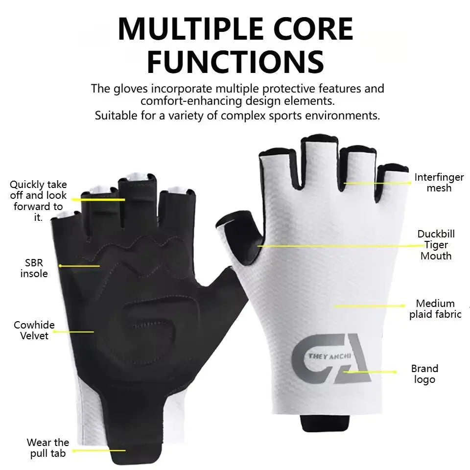 Half Finger Cycling Gloves – Breathable Anti-Shock Bike Gloves Cycling Gloves SWANS