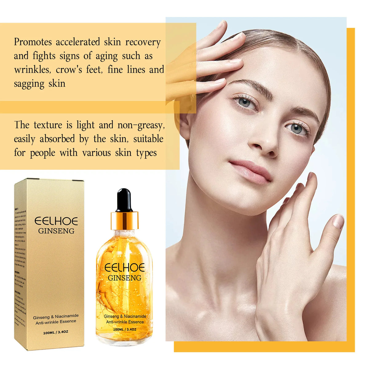 24K Gold Ginseng Serum – Firming, Brightening & Hydrating 100ml Facial Serum SWANS
