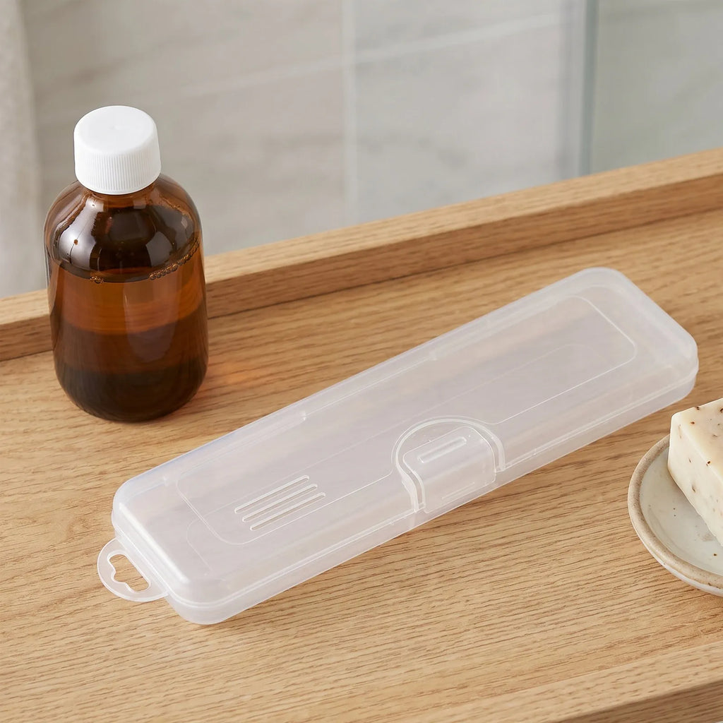 7-Pack Tongue Scraper Holder Case – Clear Travel Storage Box Tongue Scraper Case SWANS