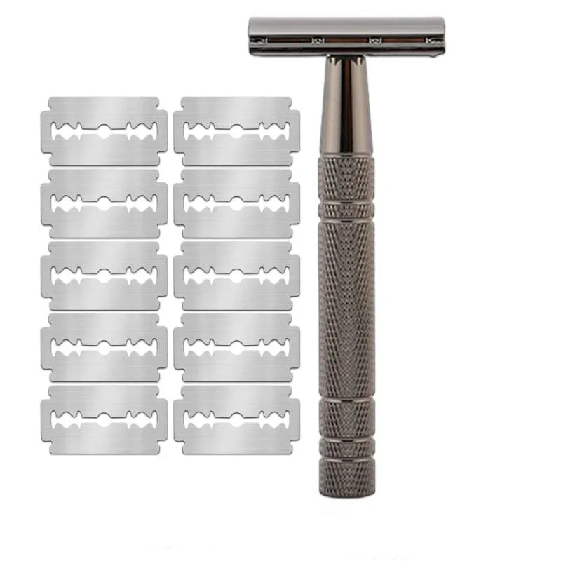 SWANS Double Edge Safety Razor + 10 Stainless Steel Blades Safety Razor SWANS Grey