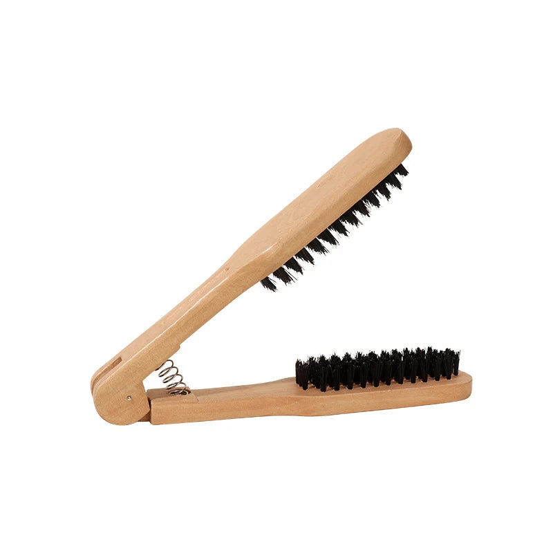 V-Shape Boar Bristle Paddle Brush – Anti-Static Hair Comb Boar Bristle Brush SWANS