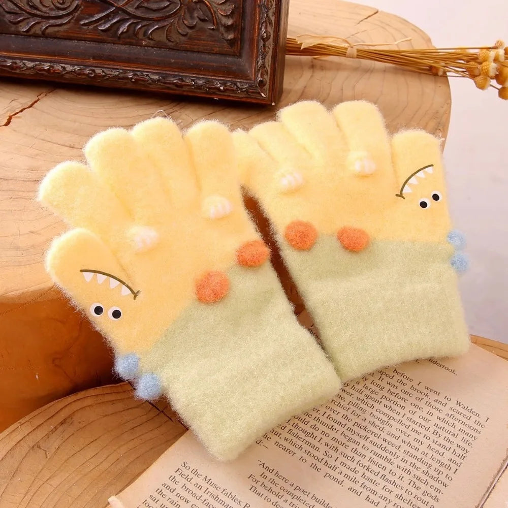 Thickened Winter Toddler Gloves – Warm Five-Finger Kids Gloves Kids Winter Gloves SWANS Style 4
