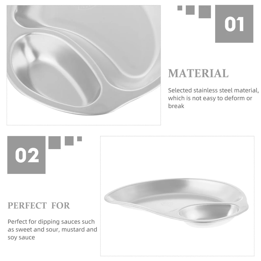 Mango Shape Stainless Steel Dipping & Snack Serving Plate Dipping Serving Plate SWANS