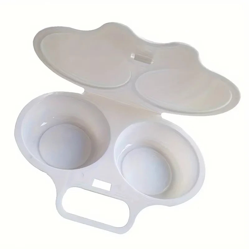 SWANS Microwave Egg Poacher – Round Plastic Egg Steamer Microwave Egg Poacher SWANS WHITE
