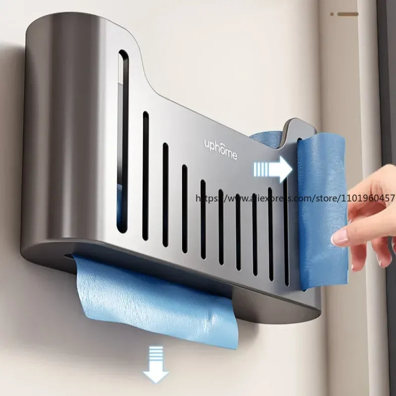 SWANS Wall-Mounted Bag Dispenser – No-Drill Kitchen Storage Wall Storage Dispenser SWANS