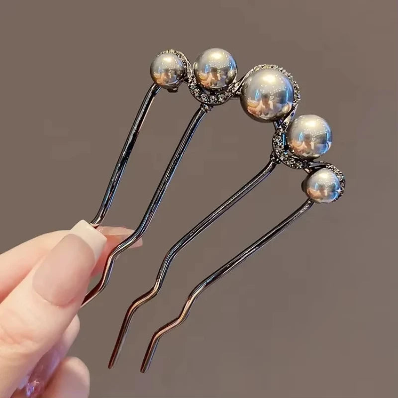 Pearl U-Shaped Hairpin – Antique Chinese Style Hair Comb Pin Hair Comb Hairpin SWANS