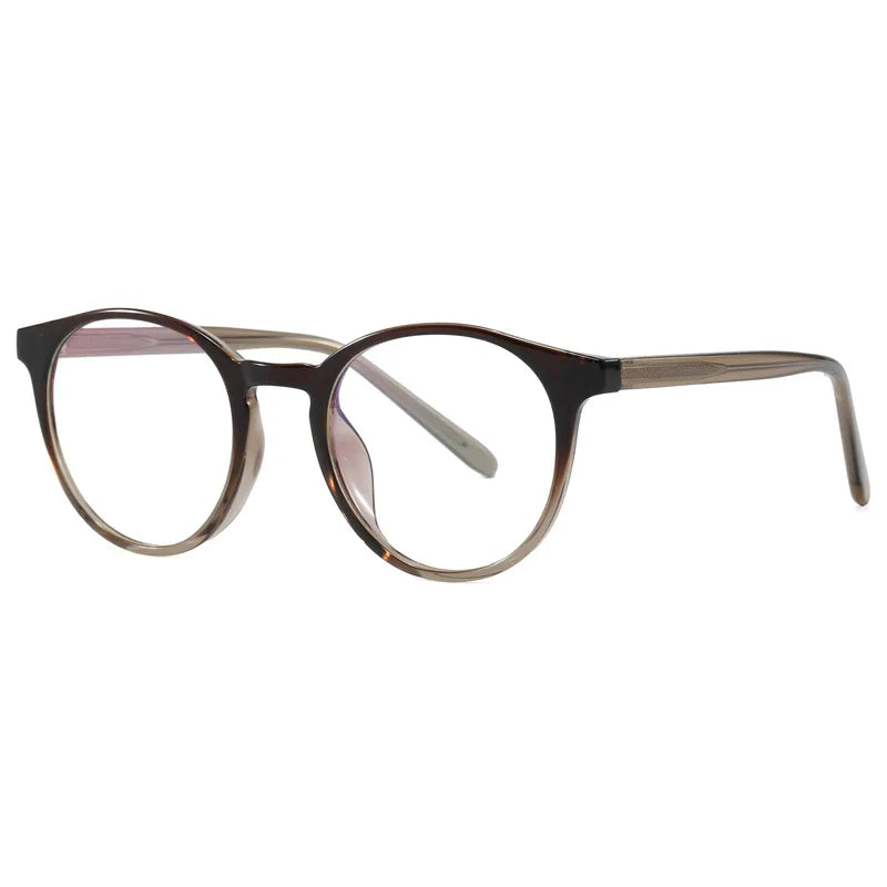 Women's Retro Round TR90 Fashion Eyeglasses Transparent Frame Fashion Eyeglasses SWANS Black Brown