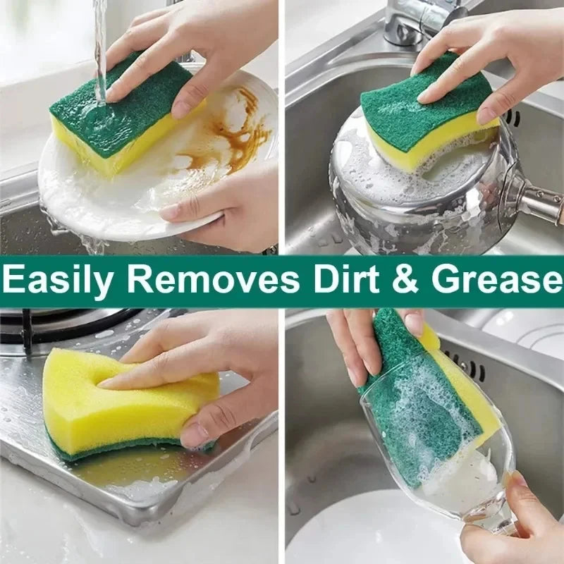 Double-Sided Magic Sponge – Heavy-Duty Grease Scrubber 10/30/50pk Kitchen Sponge Scrubber SWANS