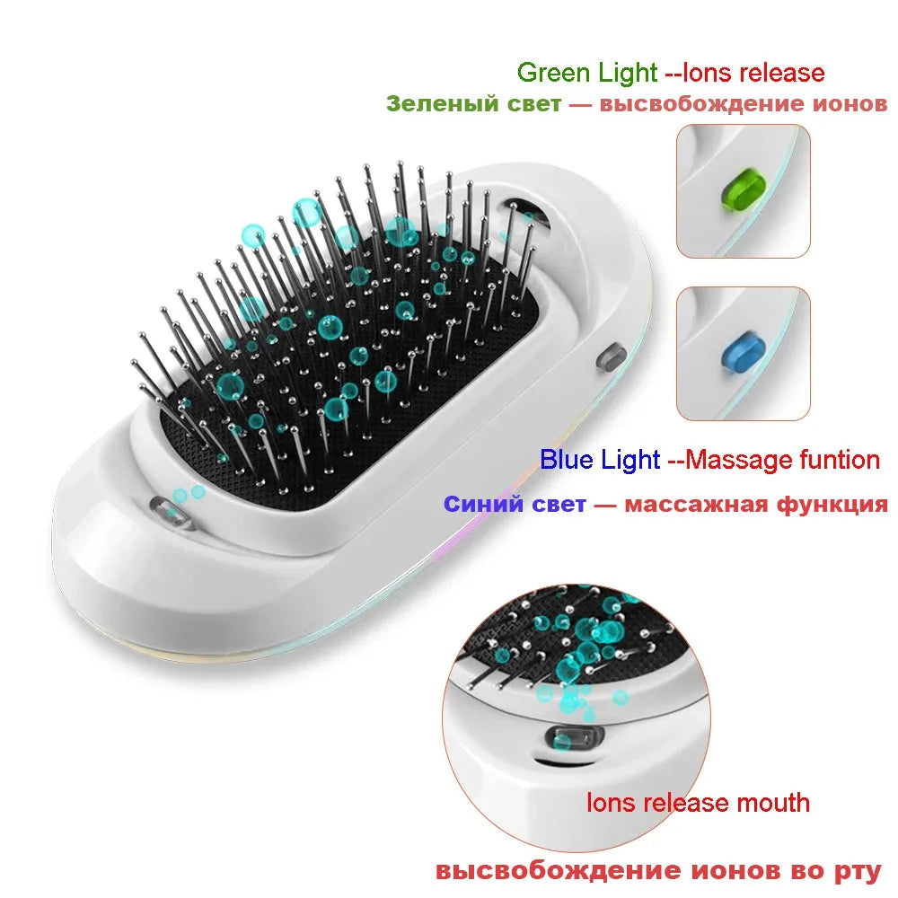 YIBER Ionic Anti-Static Hairbrush – Ball-Tip Scalp Massager Ionic Hair Brush SWANS