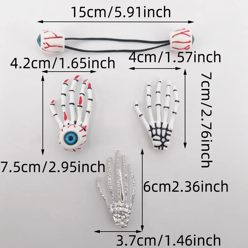 Skull Skeleton Hand Bone Hair Claw Clips – Gothic Style Gothic Hair Clip SWANS