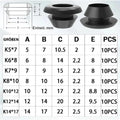 70-Piece Rubber Grommet Kit – Cable Wire Protector & Hole Seal Rubber Grommet Kit SWANS Black 140PCS(2set)