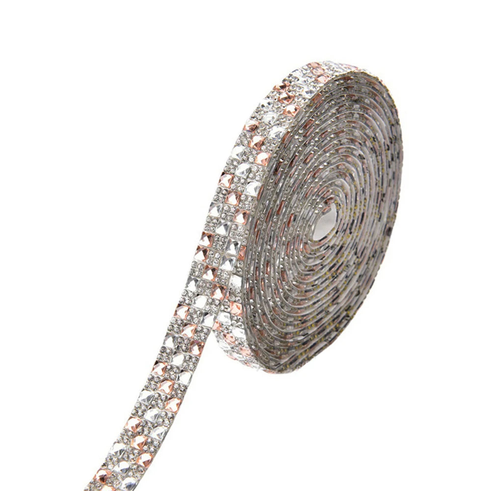 Self-Adhesive Rhinestone Ribbon Glitter Trim 1 Yard DIY Rhinestone Craft Trim SWANS