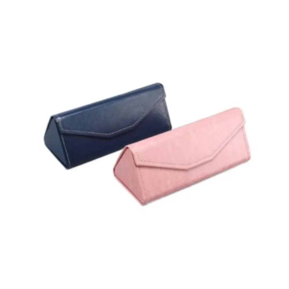 PU Leather Triangle Glasses Case – Waterproof Folding Box Eyeglasses Case SWANS
