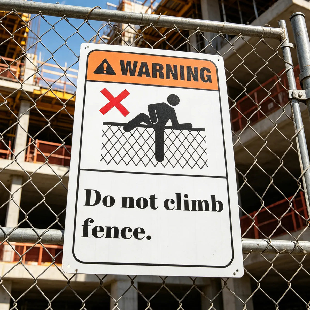 Metal Do Not Climb Fence Sign – Weatherproof Outdoor Warning Outdoor Warning Sign SWANS Default Title
