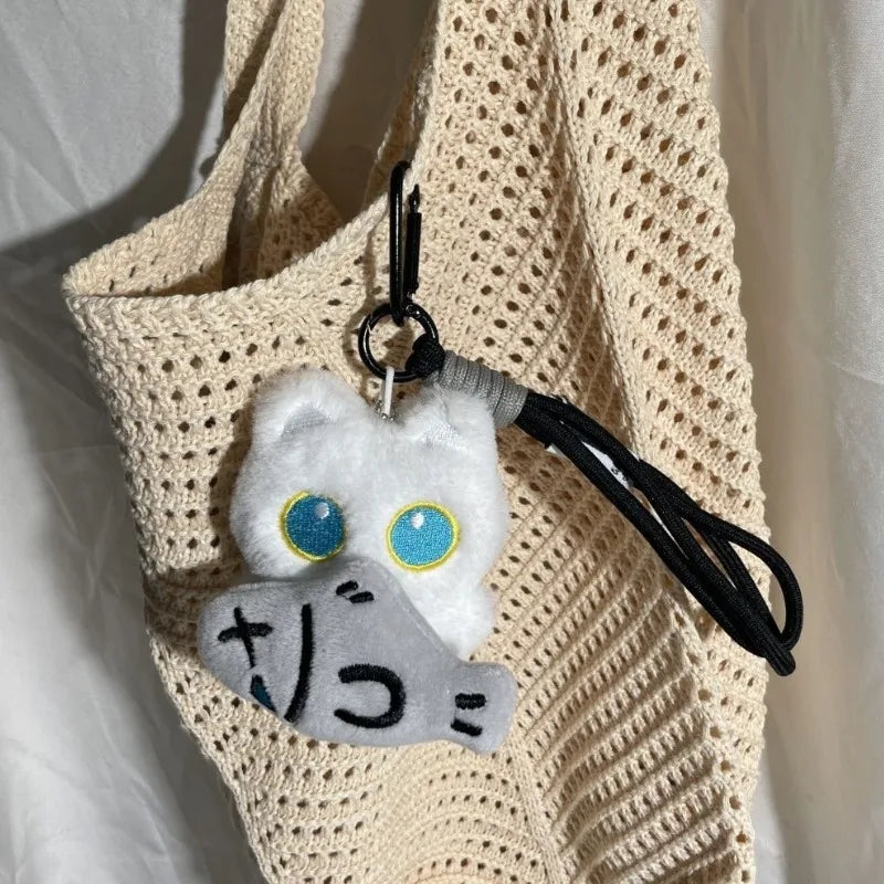 Plush Black Cat Keychain – Kawaii Bag Charm & Car Keyring Gift Plush Keychain Charm SWANS