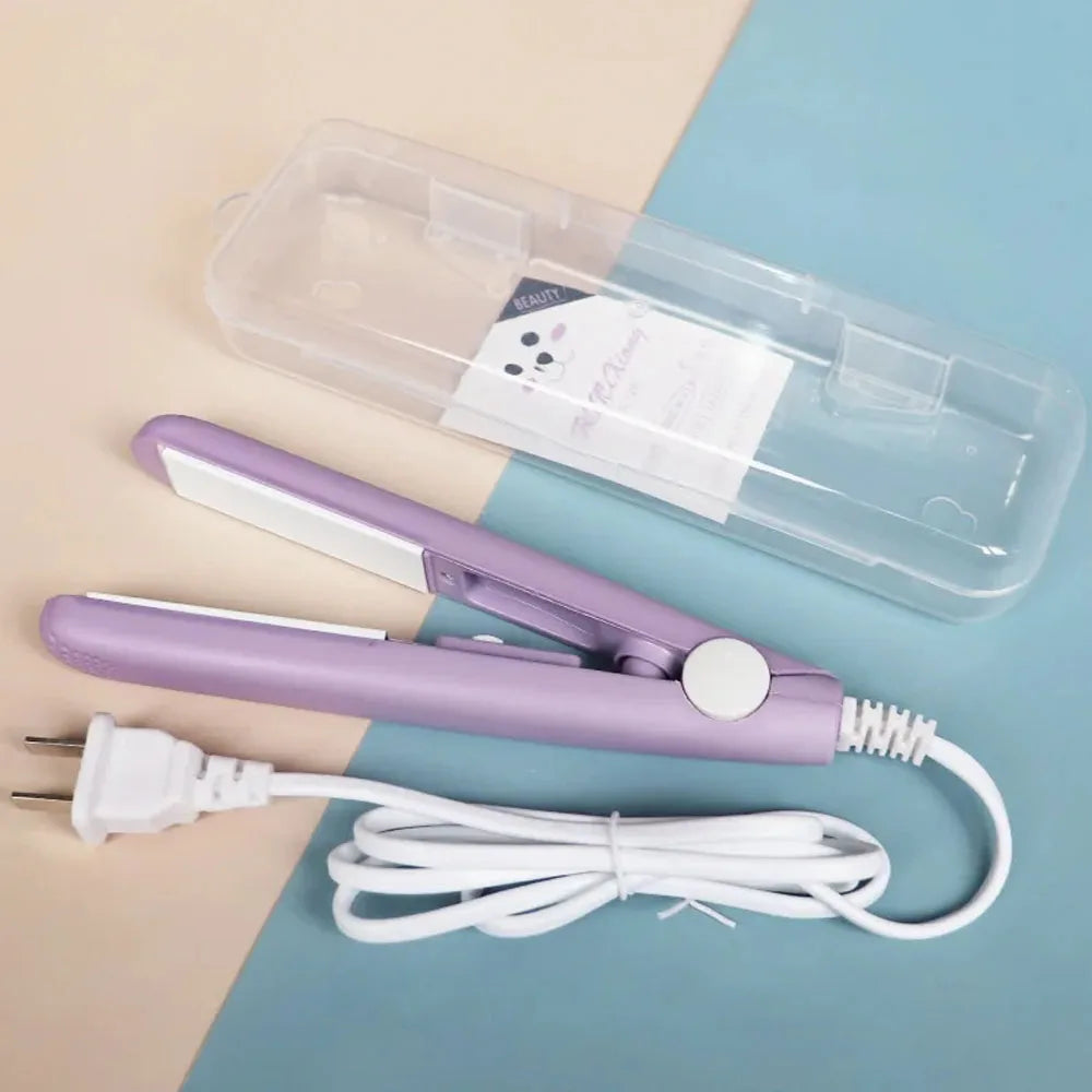 YIBER Mini Ceramic Hair Straightener & Curler – Portable Flat Iron Hair Straightener SWANS Purple US China Mainland