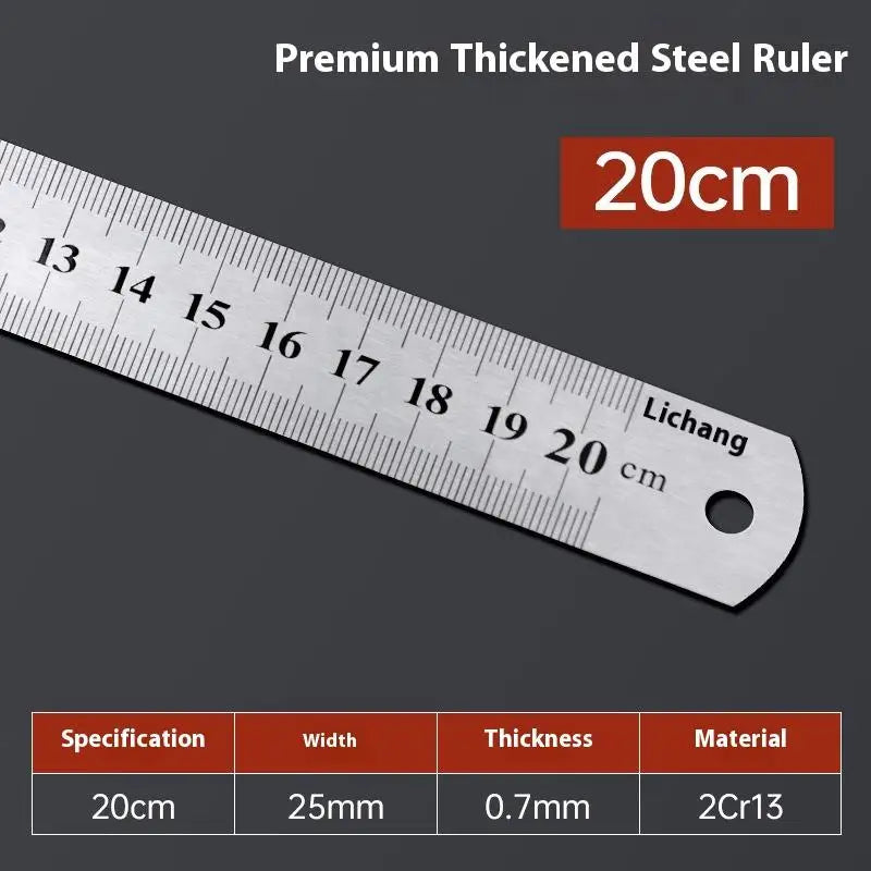 Satin Chrome Stainless Steel Ruler MM Graduations 15–100CM Precision Steel Ruler SWANS A2