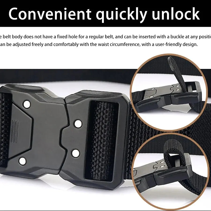Men's Tactical Belt – Nylon Alloy Buckle Unisex Outdoor Tactical Belt SWANS