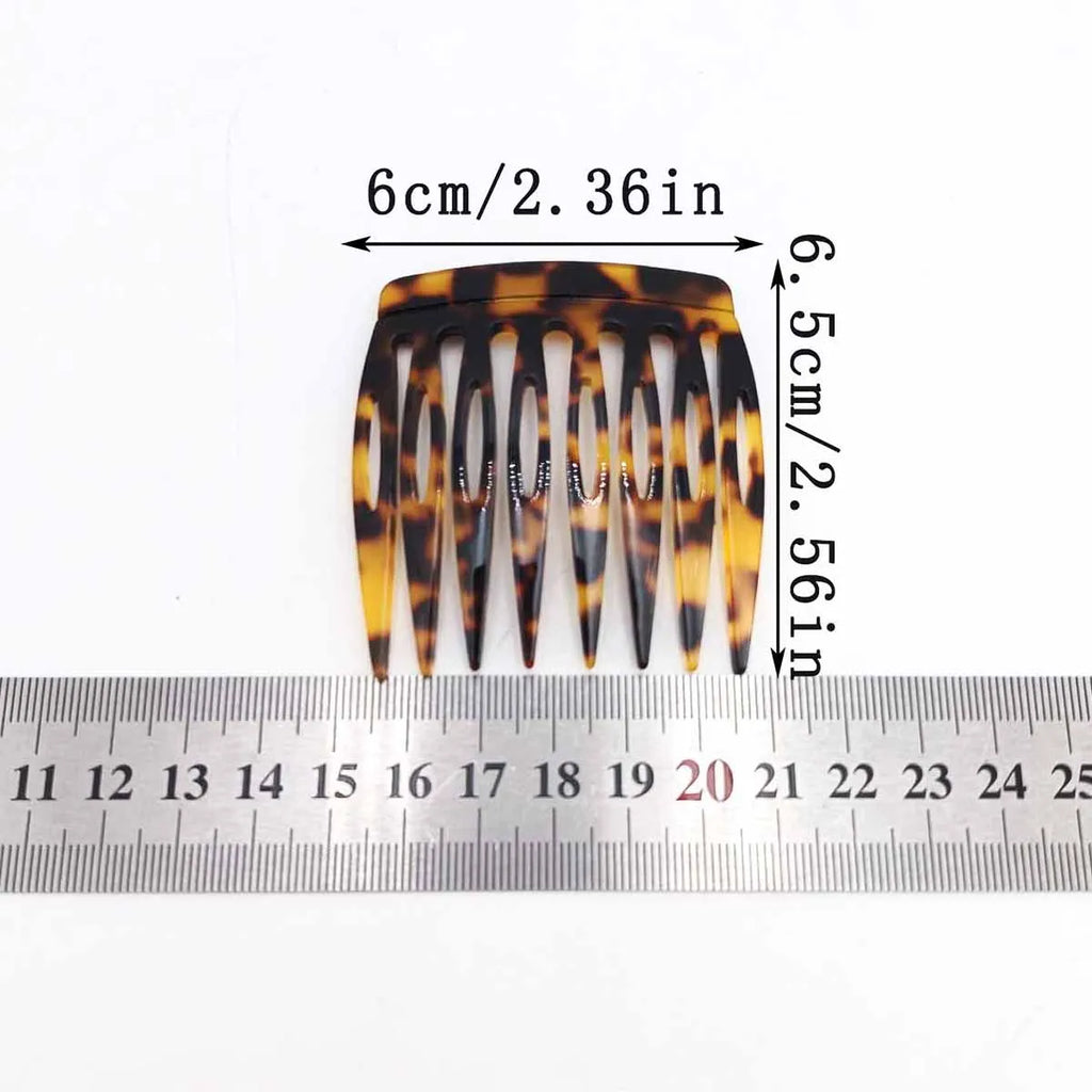 French Side Hair Comb – 8-Tooth Acetate Decorative Bun Slide Decorative Hair Comb SWANS