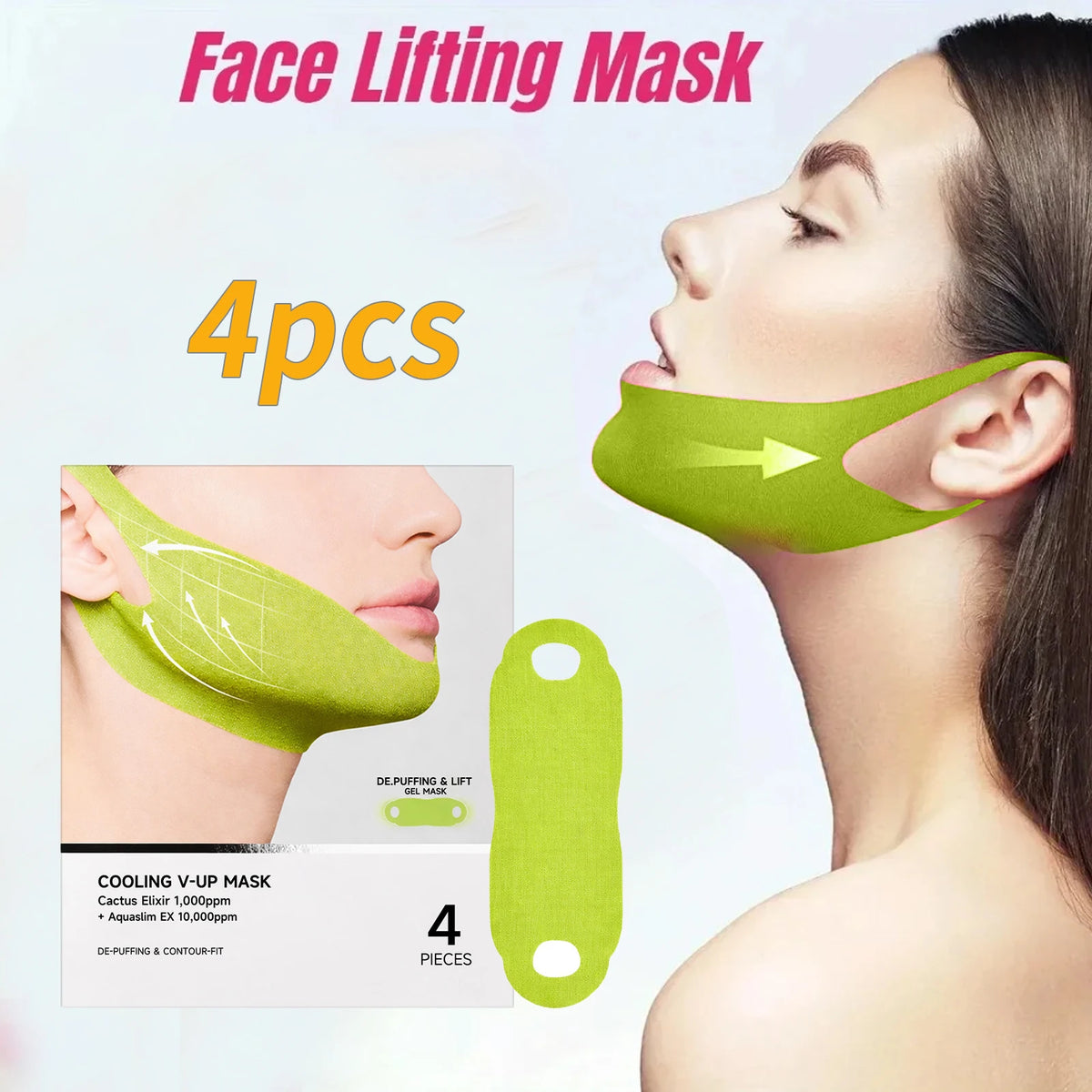V-Shape Face Lifting Chin Mask – Firming & Contouring 4pc Face Lifting Mask SWANS