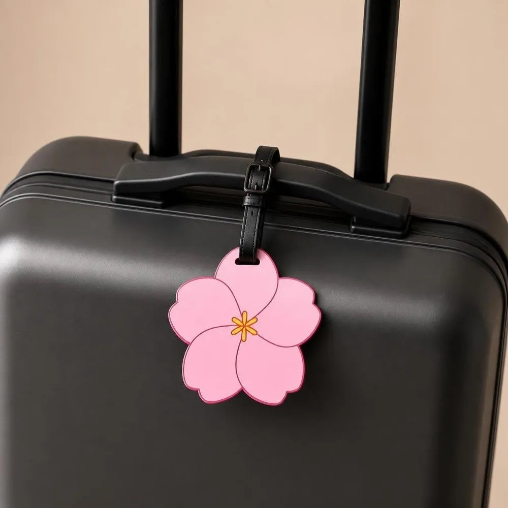 Flower Luggage Tag with Signature Card | Travel Bag ID Tag Luggage Tag SWANS