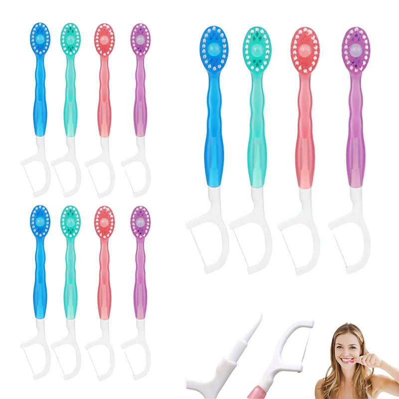 YUNChi Disposable Travel Toothbrush Set with Floss & Mouthwash 12pk Disposable Toothbrush Set SWANS 12pcs mixed flavor