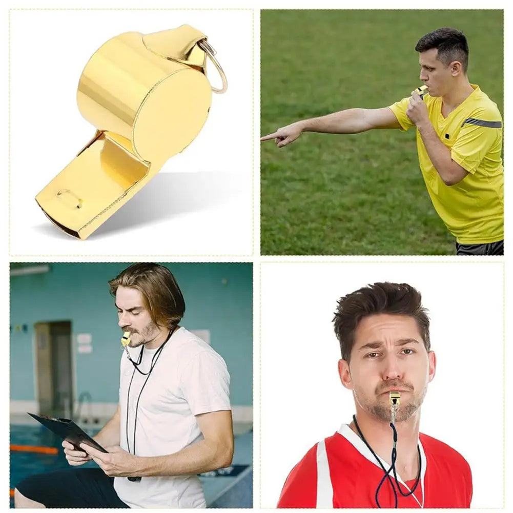 Professional Stainless Steel Referee Whistle with Lanyard Referee Whistle SWANS