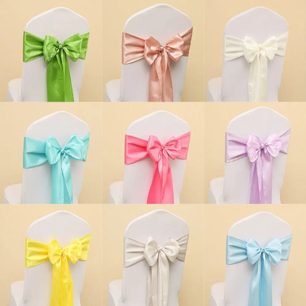 Satin Chair Sashes Butterfly Bow Ties – Wedding & Party Décor Chair Sash Decoration SWANS