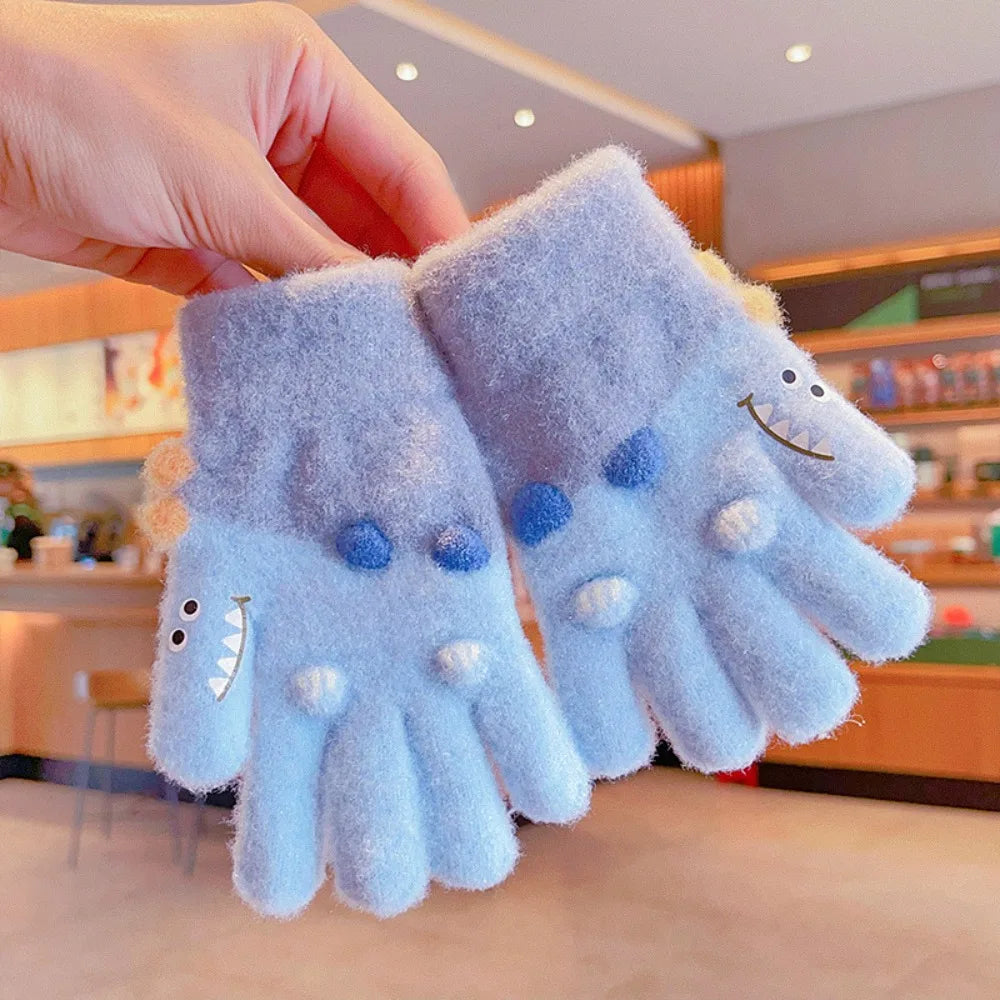 Thickened Winter Toddler Gloves – Warm Five-Finger Kids Gloves Kids Winter Gloves SWANS Style 1