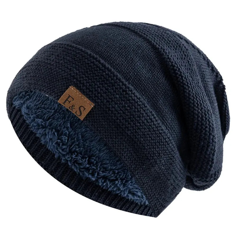 Fur Lined Knit Winter Beanie Hat – Slouchy Cuffed Unisex Cap Winter Beanie Hat SWANS
