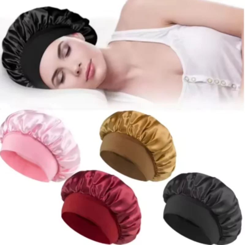 Satin Sleep Bonnet for Natural Curly Hair – Women's Silk Cap Satin Sleep Bonnet SWANS