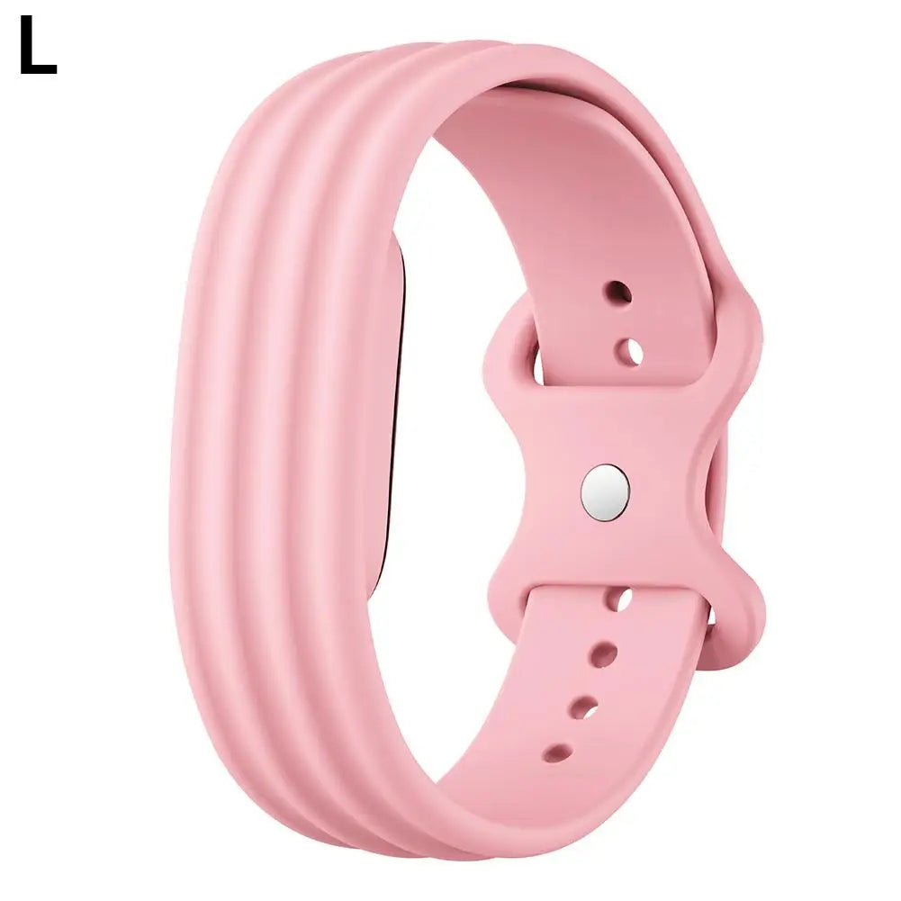 Silicone Sport Watch Band for Google Fitbit Air – Adjustable Smartwatch Band SWANS pink L