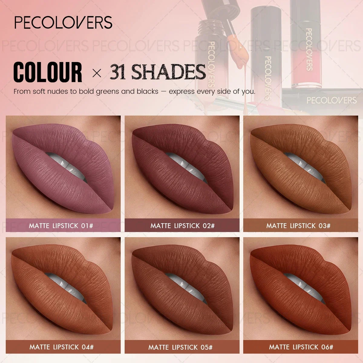 SWANS Waterproof Moisturizing Liquid Lipstick – Long-Lasting Liquid Lipstick SWANS