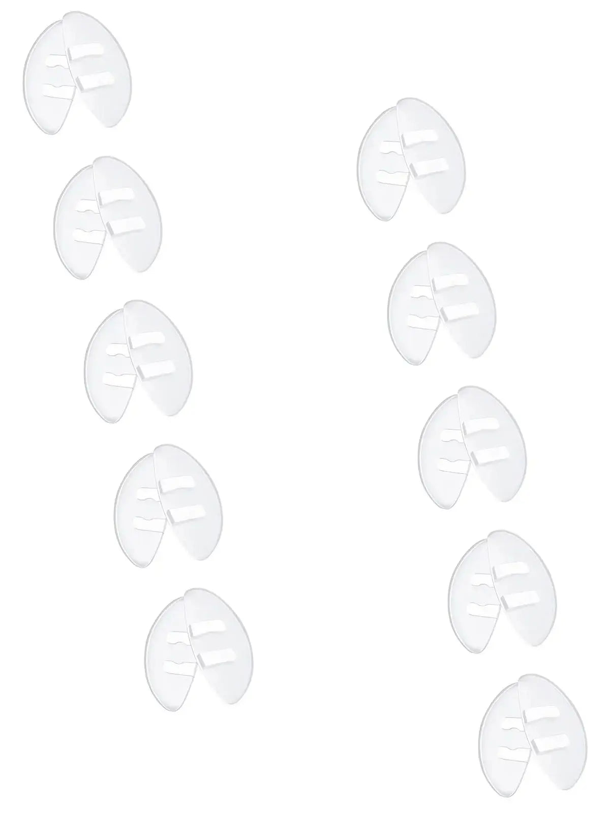 Silicone Push-In Nose Pads 15mm×6mm – Clear Anti-Slip Eyeglass Eyewear Accessories SWANS 10 Pairs