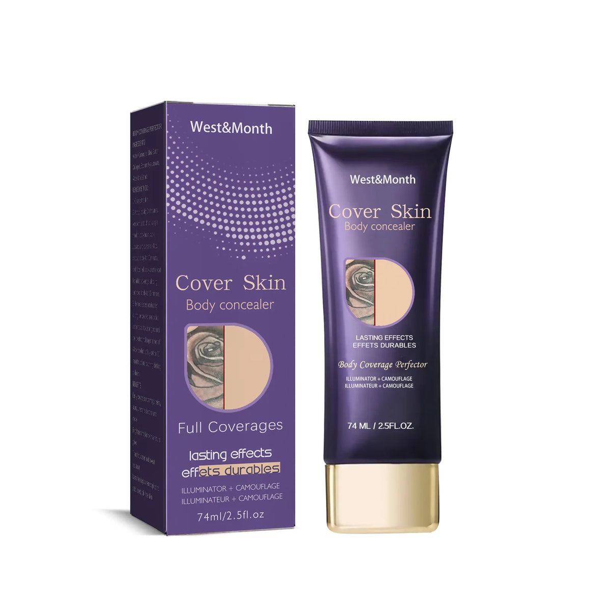 WEST MONTH Full Coverage Concealer – Waterproof Makeup Base 74ml Full Coverage Concealer SWANS 74ml Boxed China Mainland