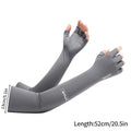 UPF 50+ Ice Silk Arm Sleeves – 5-Finger UV Cover for Outdoors UV Arm Sleeves SWANS Half finger gray